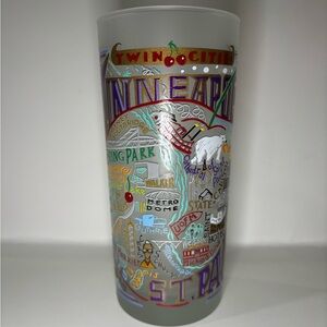 Minneapolis Twin Cities Landmarks Souvenir Frosted Glass by Catstudio